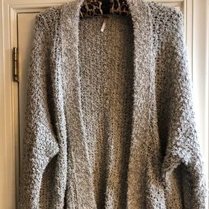 Free People grey “rag” cardigan Large